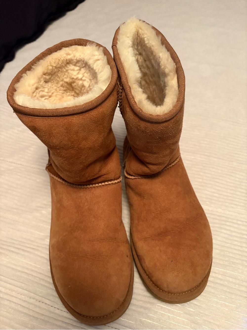 UGG Chestnut Suede Shearling-Lined Ankle Boots